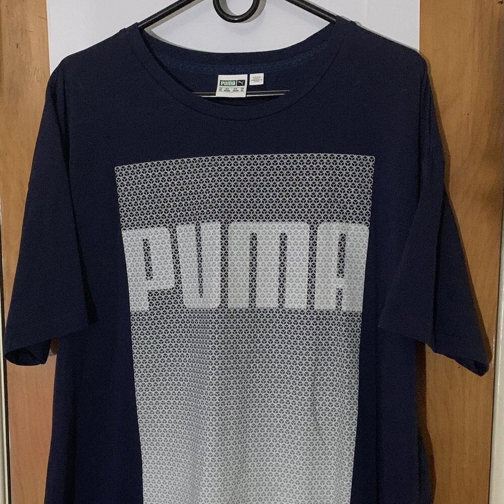 Puma Mens Blue White Tee Boxed Logo Design Dry Cell Size XL #570568